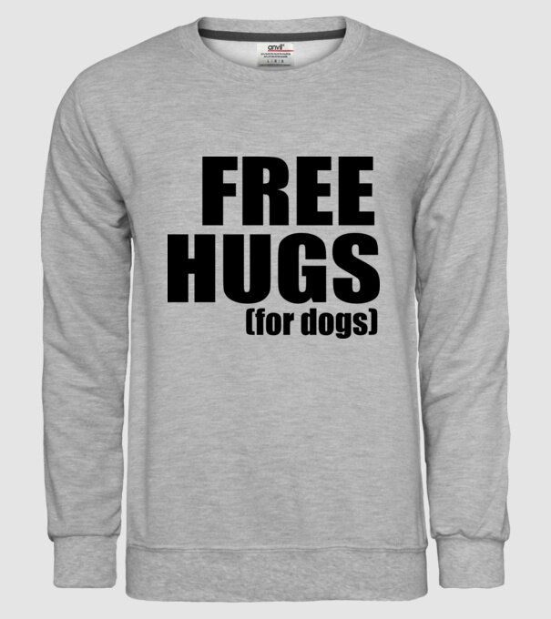 Free hugs for dogs model gri pe tricou