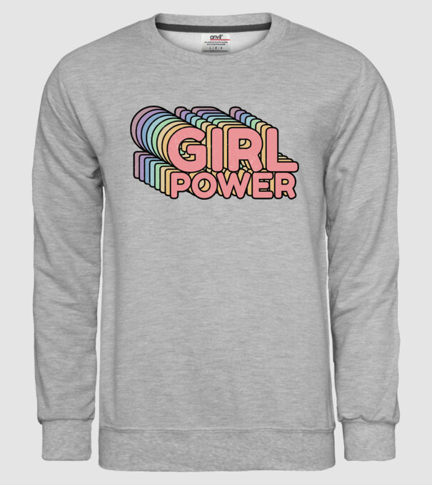 Girl power model gri pe tricou