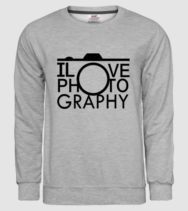 I love photography model gri pe tricou