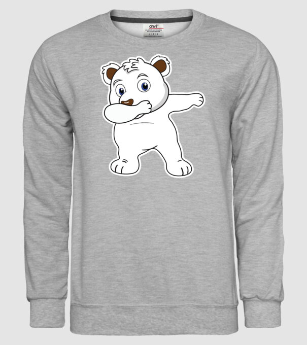 Urs polar DAB model gri pe tricou