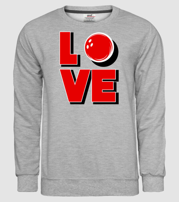 Love bowling model gri pe tricou