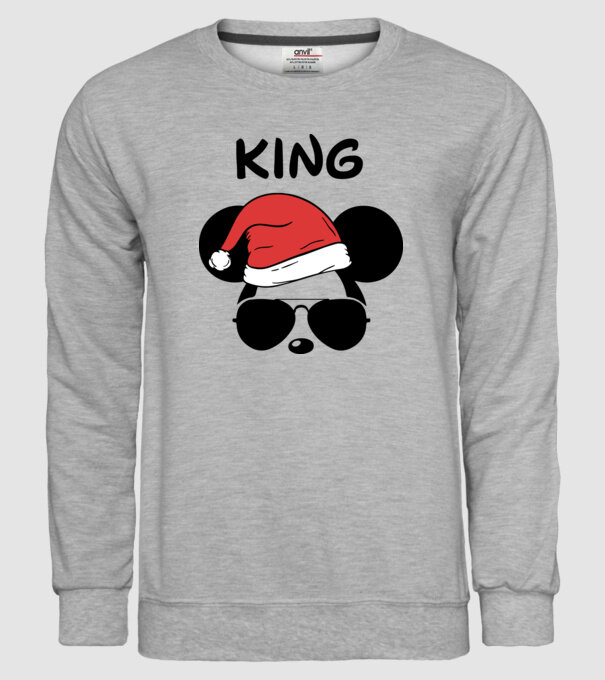 mickey santa king model gri pe tricou