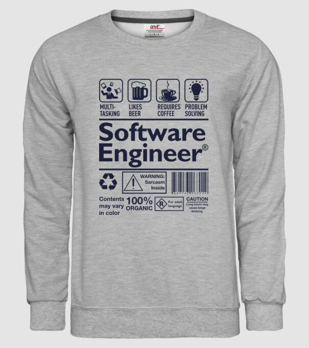 Software Engineer model gri pe tricou