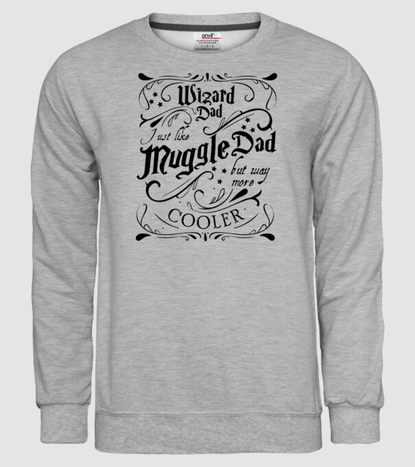 Wizard dad model gri pe tricou