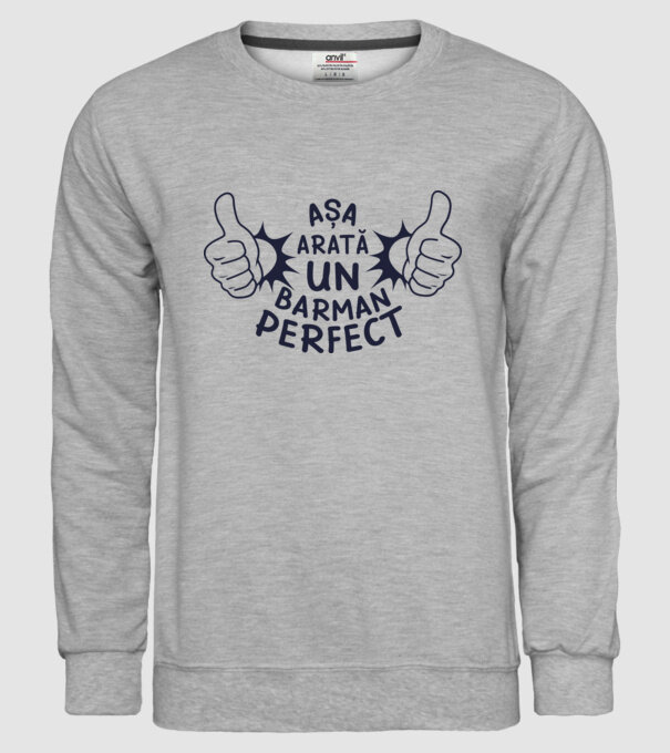 Așa arată un BARMAN perfect model gri pe tricou