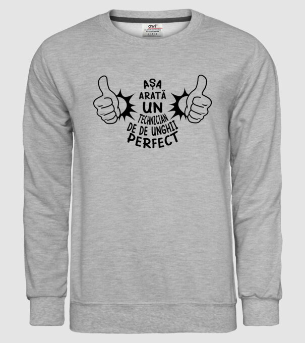 Așa arată un TEHNICIAN DE UNGHII perfect model gri pe tricou