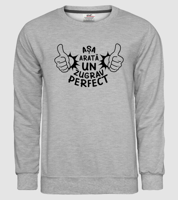 Așa arată un ZUGRAV perfect model gri pe tricou