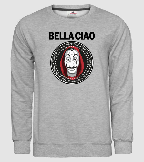 bella ciao stroke model gri pe tricou