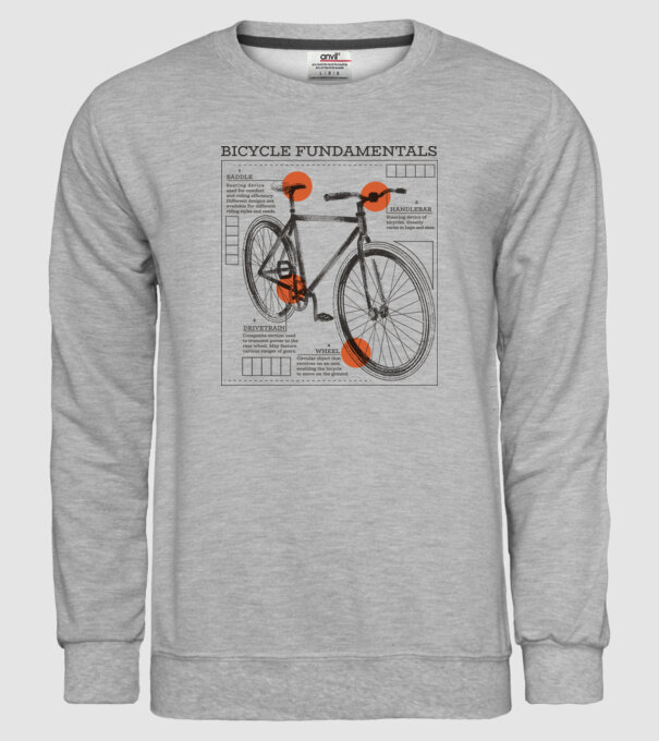Bicycle fundamentals model gri pe tricou