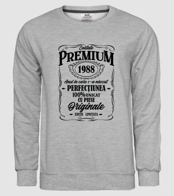 calitate premium -1988 - anul în care s-a născut - perfecțiunea - 100% unicat, cu piese originale, ediție limitată model gri pe tricou