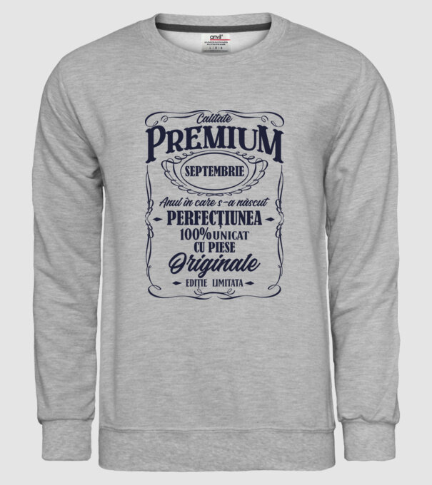 calitate premium -septembrie - anul în care s-a născut - perfecțiunea - 100% unicat, cu piese originale, ediție limitată model gri pe tricou