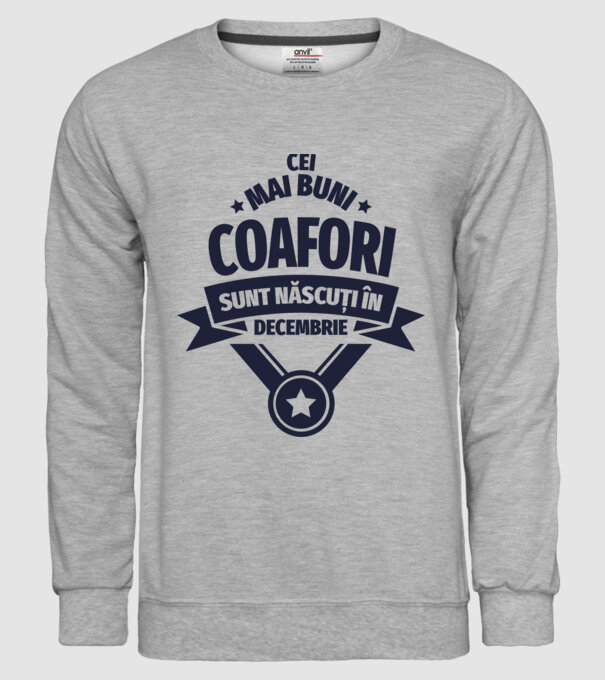 Cei mai buni coafori sunt născuți în Decembrie model gri pe tricou