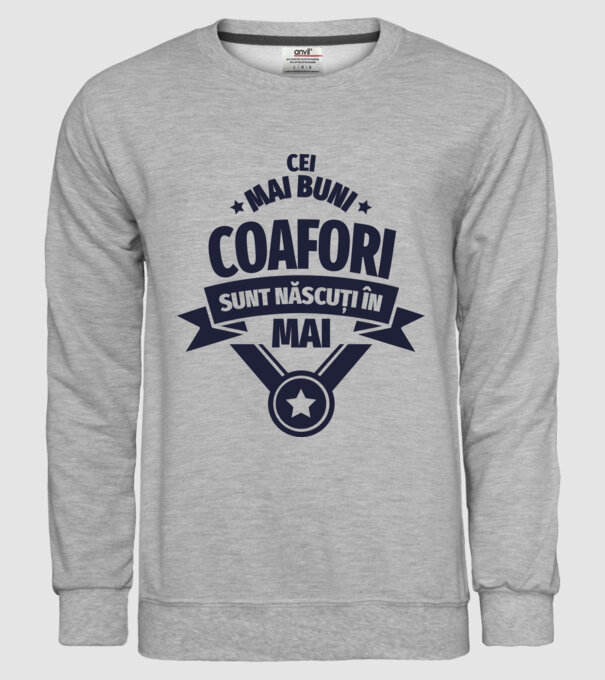 Cei mai buni coafori sunt născuți în Mai model gri pe tricou