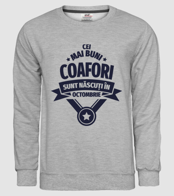 Cei mai buni coafori sunt născuți în Octombrie model gri pe tricou