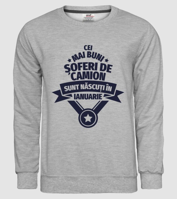 Cei mai buni șoferi de camion sunt născuți în Ianuarie model gri pe tricou