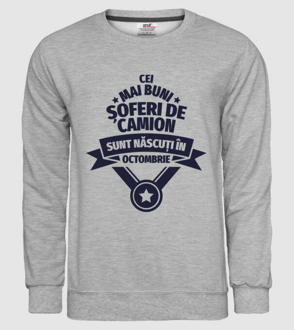 Cei mai buni șoferi de camion sunt născuți în Octombrie model gri pe tricou