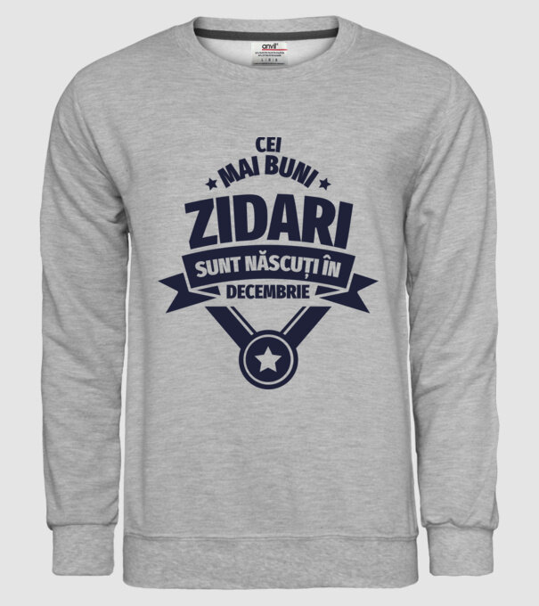 Cei mai buni zidari sunt născuți în Decembrie model gri pe tricou
