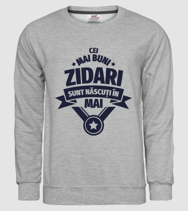 Cei mai buni zidari sunt născuți în Mai model gri pe tricou