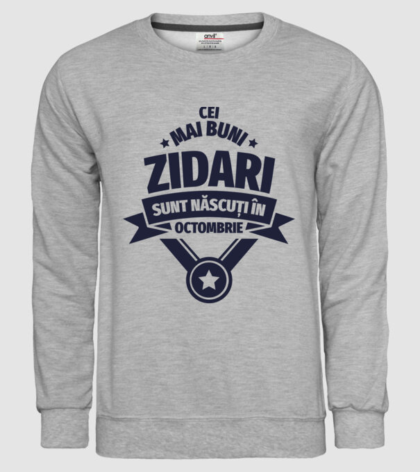 Cei mai buni zidari sunt născuți în Octombrie model gri pe tricou
