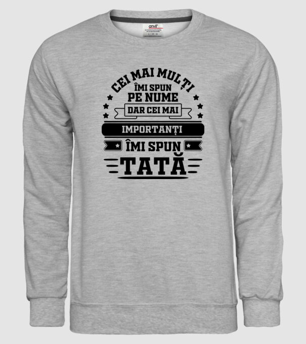 Cei mai mulți îmi spun pe nume, dar cei mai importanți îmi spun tată model gri pe tricou