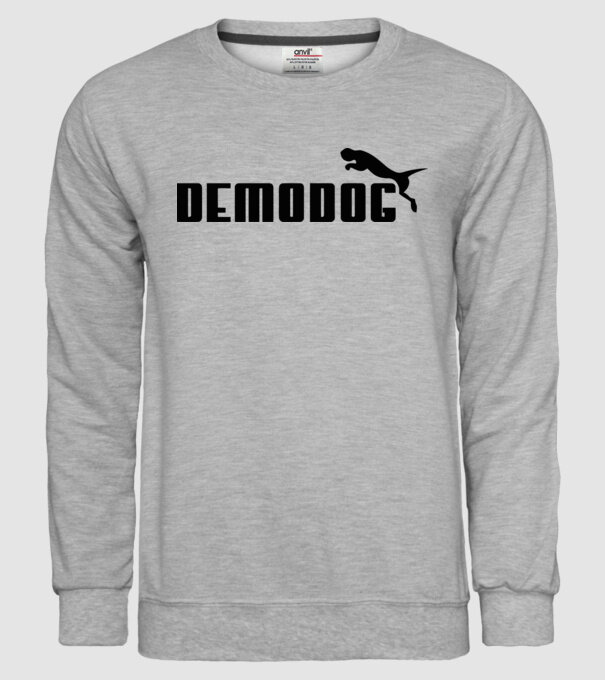 demodog logo black model gri pe tricou