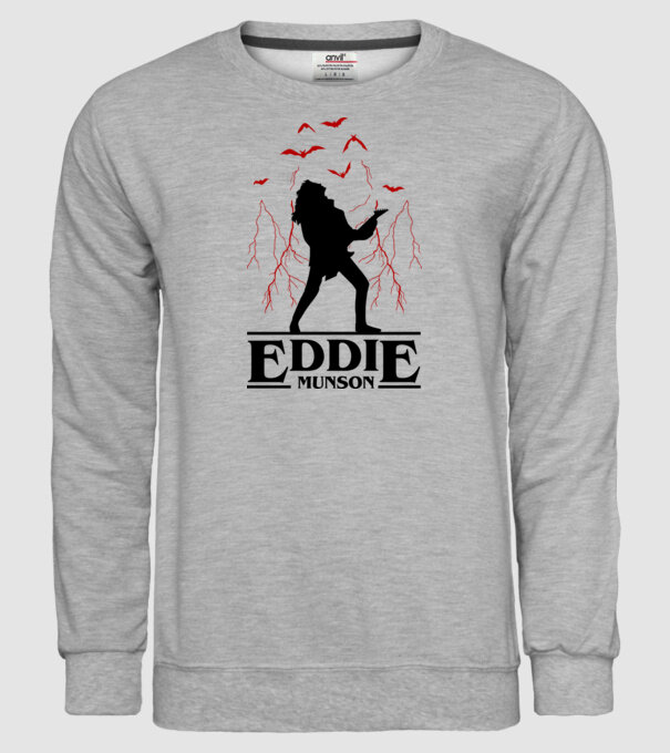 eddie munson stranger things model gri pe tricou