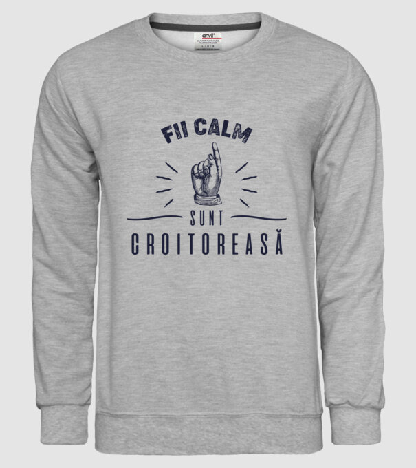 Fii calm, sunt croitoreasă model gri pe tricou