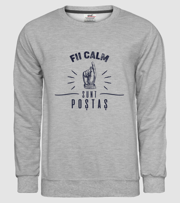 Fii calm, sunt poștaș model gri pe tricou