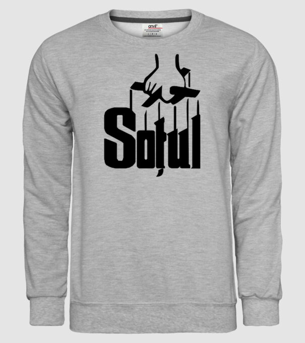 Soțul model gri pe tricou