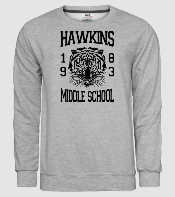 hawkins middle school 83 model gri pe tricou