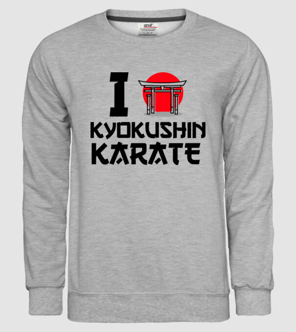 I love Kyokushin Karate model gri pe tricou
