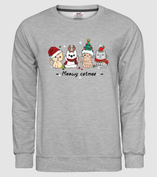 Meowy catmas 2 model gri pe tricou