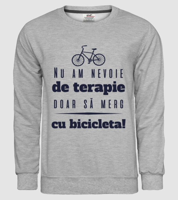 nu am nevoie de terapie, doar să merg cu bicicleta model gri pe tricou
