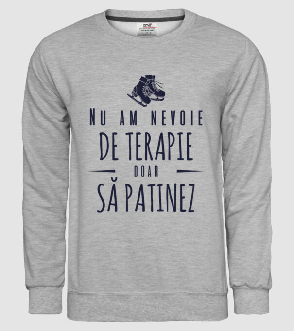 nu am nevoie de terapie doar să patinez model gri pe tricou