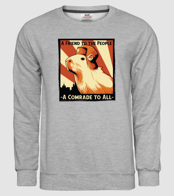 Soviet Capybara model gri pe tricou