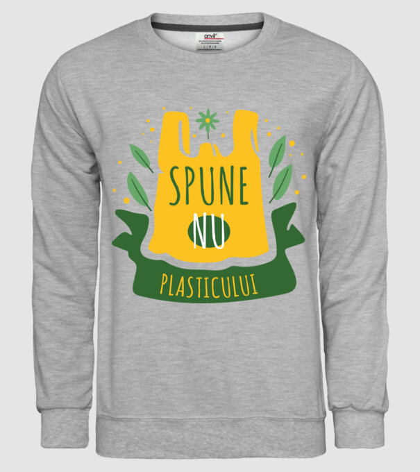 spune nu plasticului model gri pe tricou