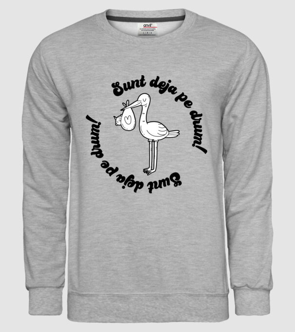 Sunt deja pe drum model gri pe tricou