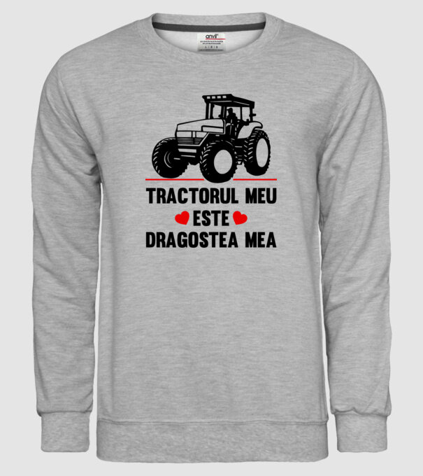 tractorul meu este dragostea mea model gri pe tricou