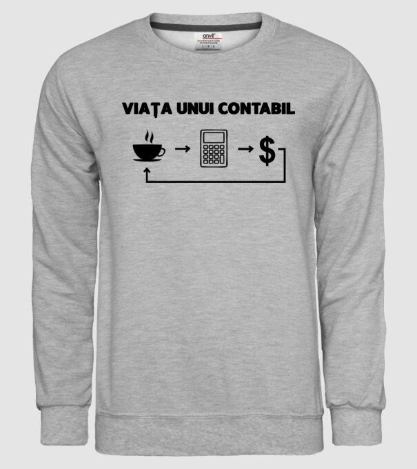 Viața unui contabil model gri pe tricou