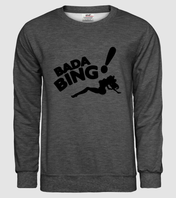 bada bing model gri închis pe tricou