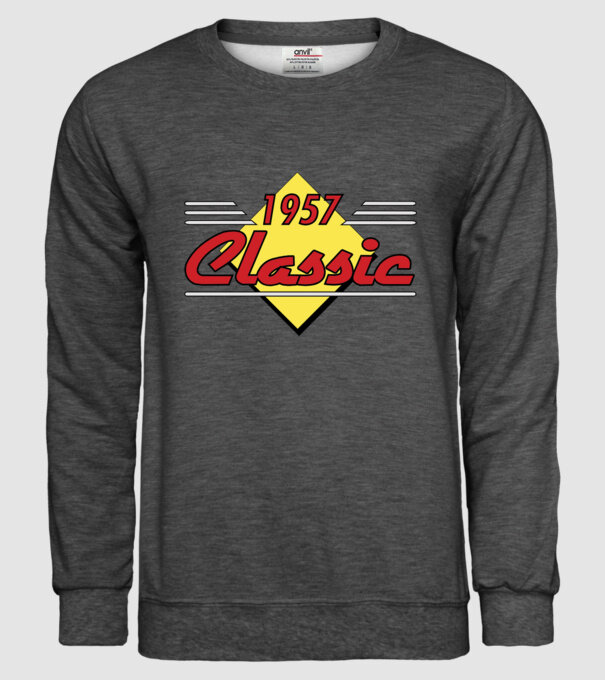 Classic - 1957 model gri închis pe tricou