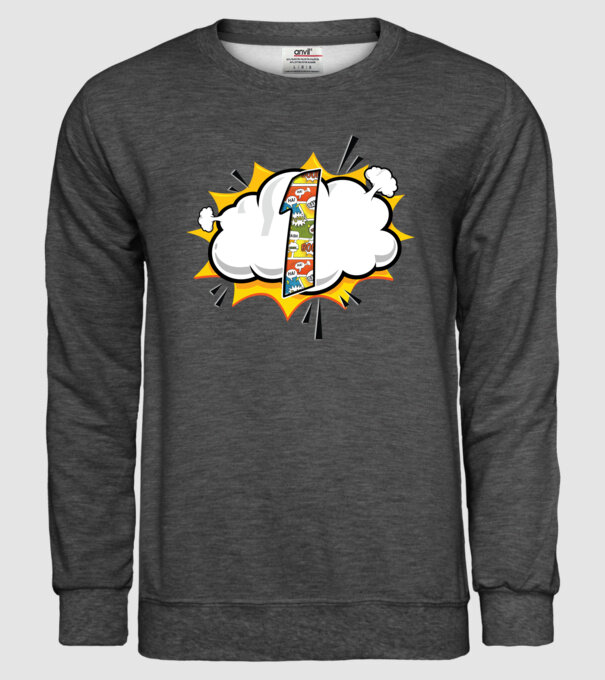 Birthday Comic Number 1 model gri închis pe tricou