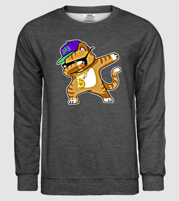 Cool Cat DAB model gri închis pe tricou