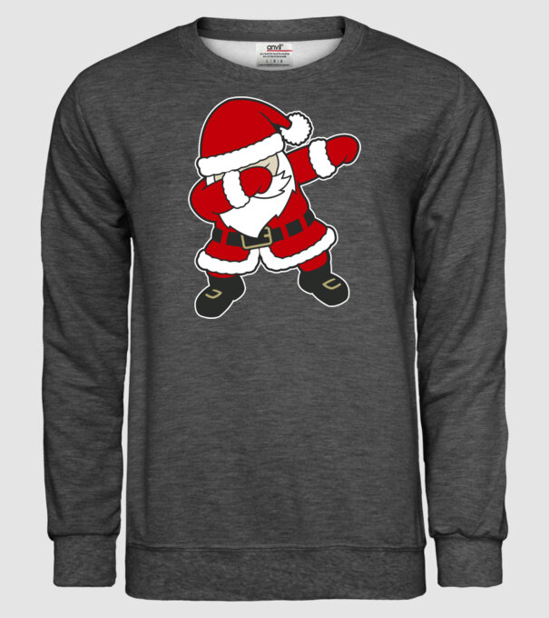Dabbing Santa model gri închis pe tricou