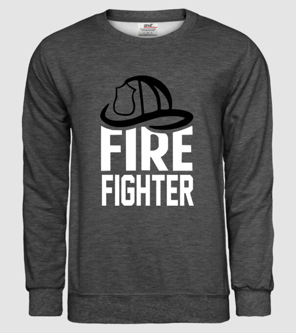 Fire fighter model gri închis pe tricou