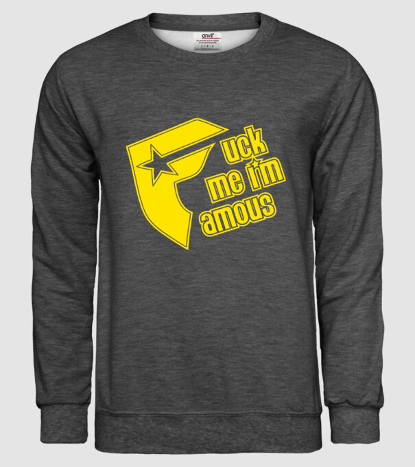 'Fuck me I''m famous!' model gri închis pe tricou