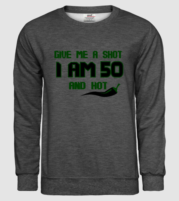 Give me a shot - 60 model gri închis pe tricou