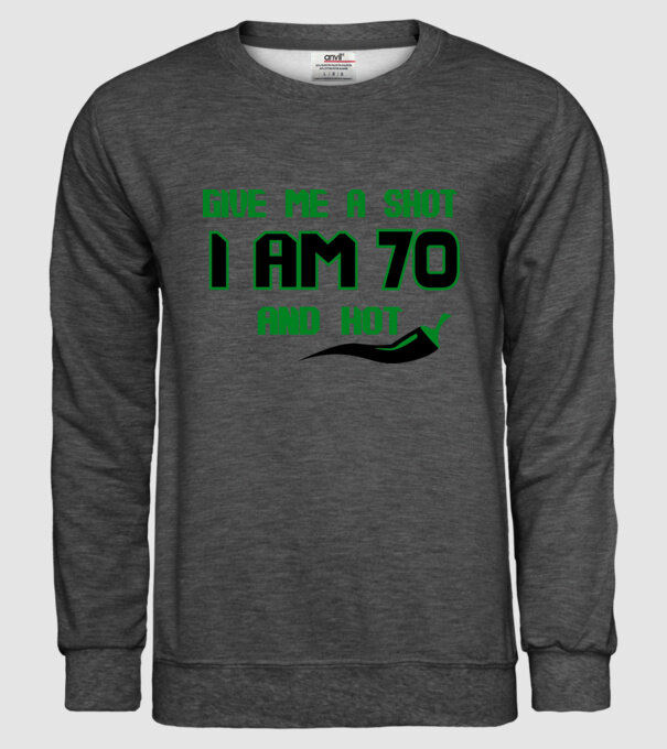 Give me a shot - 70 model gri închis pe tricou