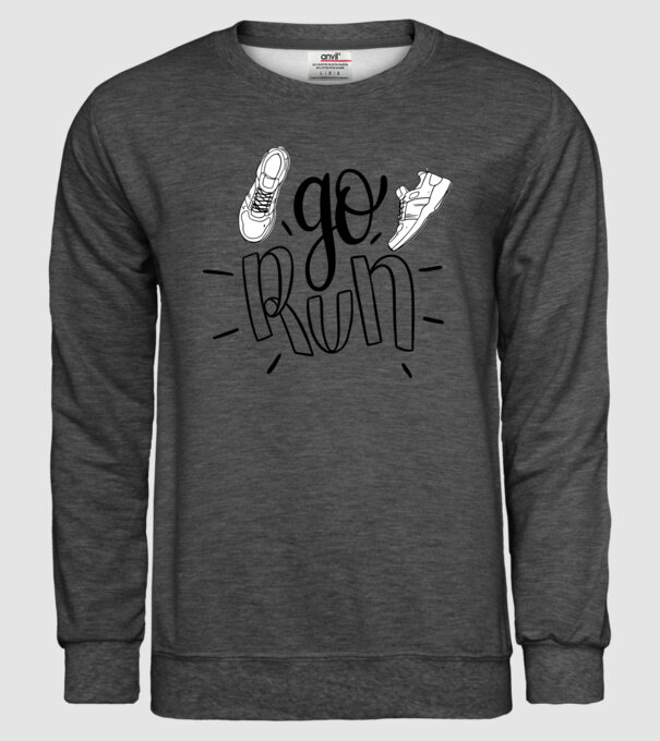 Go run 2c model gri închis pe tricou