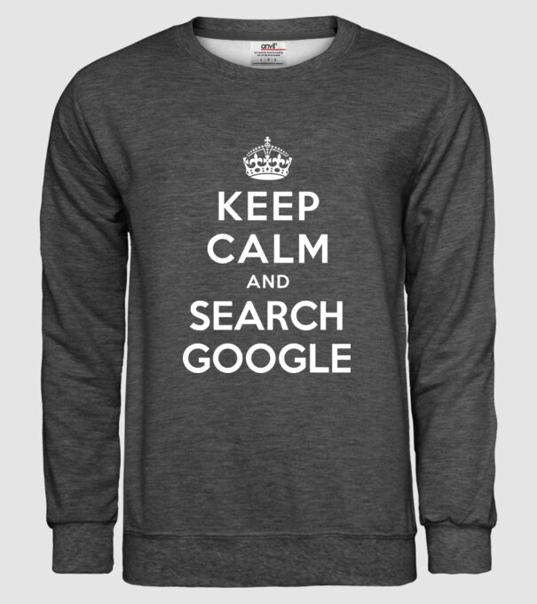keep calm and google model gri închis pe tricou